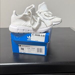 Adidas Kids White ZX Flux Sneakers